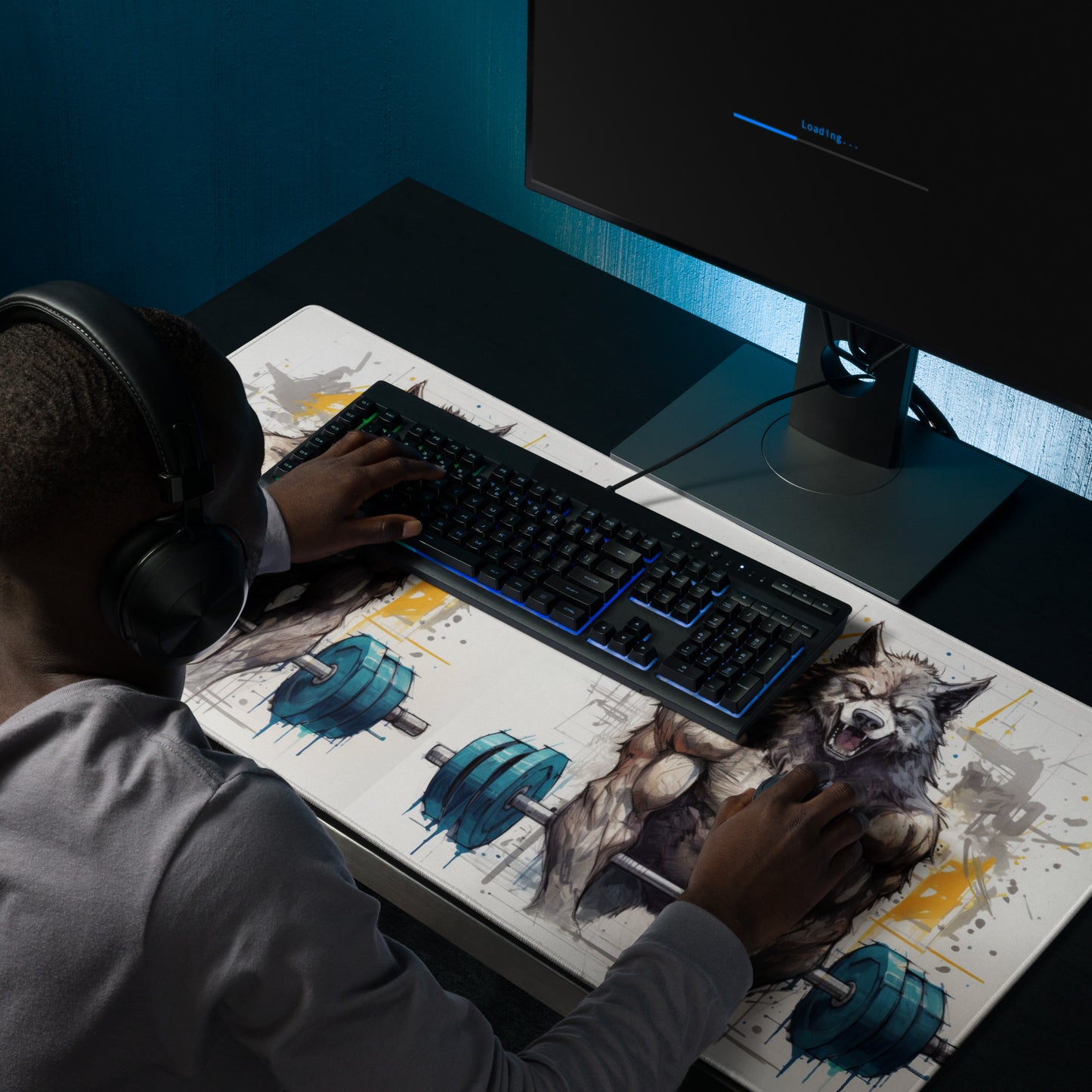 Mouse Pad Gamer Lobo Gym